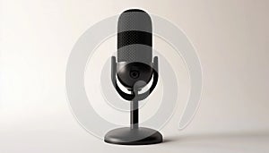 Black Modern Microphone On A White Background
