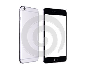 Black modern smartphone mockup front and back