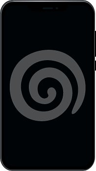 Sleek Black Smartphone Vector, Modern Mobile Device with Touchscreen Technology Illustration