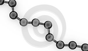 Black molecule structure rendered on white