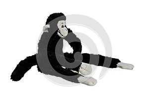 Black monkey doll isolated on white background