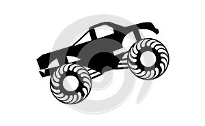 Black monster truck silhouette logo