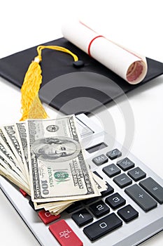 Black Mortarboard and dollar