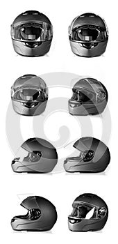 Black motorcycle helmet