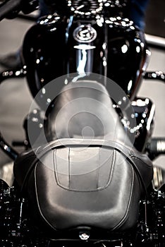 Black motorcycle seat