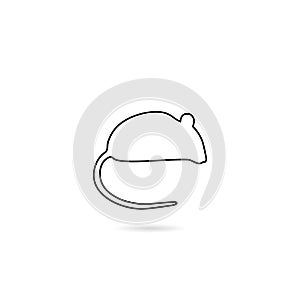 Black Mouse wild animal flat icon or logo