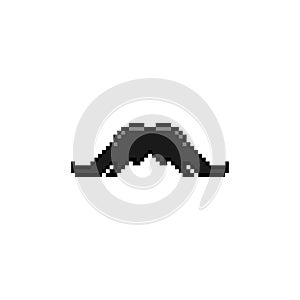 Black moustache sticker pixel art clipart photo