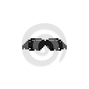 Black moustache sticker pixel art illustration photo