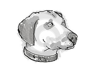 Black Mouth Cur Dog Breed Cartoon Retro Drawing