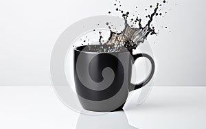 Black Mug Against a White Background Generative Ai