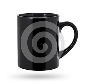 Black mug isolated on a white background