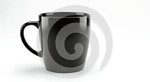 Black Mug Mockup on White Background