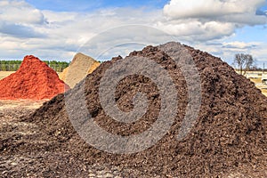 Black Mulch or Wood Chip Mound