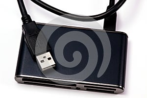 A black multi card reader isolate