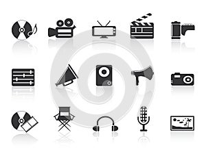 Black multimedia tools icon