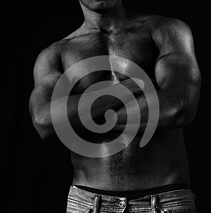 Black muscular male body