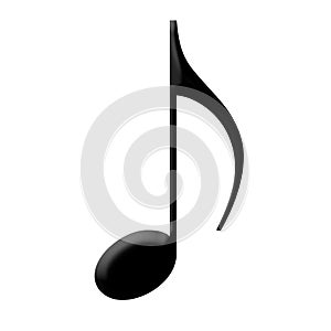 Black Music note, isolated