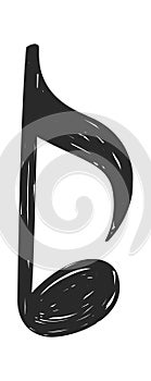 Black music note sound tune