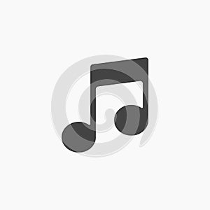 Black music notes icon, vector,