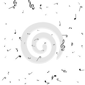 black music notes isolated on white background. Vector illustration