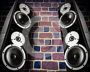Black music speakers photo