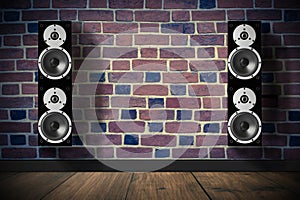 Black music speakers photo