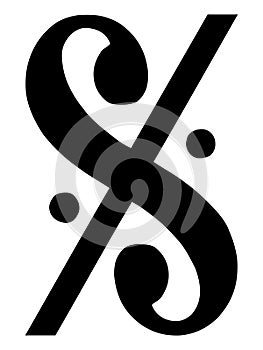 Black music symbol of Segno photo