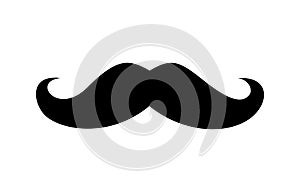 BLACK MUSTACHE ICON WITH WHITE BACKGROUND