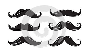 Black mustache icons