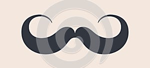 Black mustaches. Silhouette vintage moustache