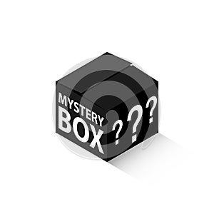 Black mystery box isometric icon.