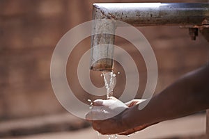 Black Native African Ethnicity Drinking Fresh Water in Bamako, Mali