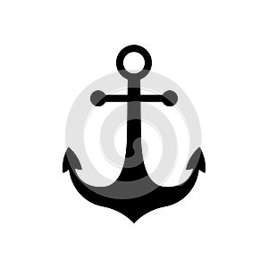 Black navy anchor icon or logo