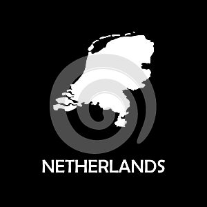 Black Netherlands map with region borders