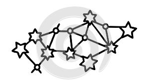 Black Network Node Connection Diagram, vector design Generative AI