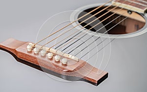 Black new guitar strings closeup