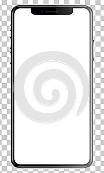 Black New smartphone isolated transparancy background front back side vector illustration photo