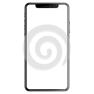 Black New smartphone isolated white background front vector illustration