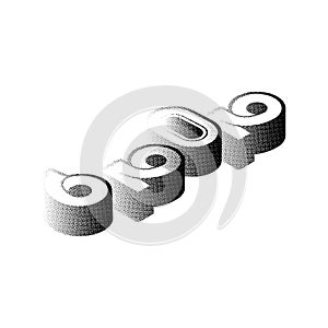 Black 2026 new year text number halftone style vector