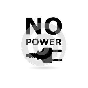 Black No Power icon or logo