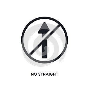 black no straight isolated vector icon. simple element illustration from traffic signs concept vector icons. no straight editable