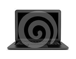 Black Notebook Computer on White Background