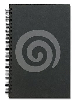 Black notebook cover isolated on white