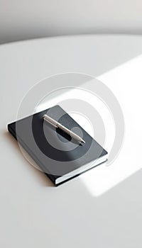 Black Notebook with Silver Pen