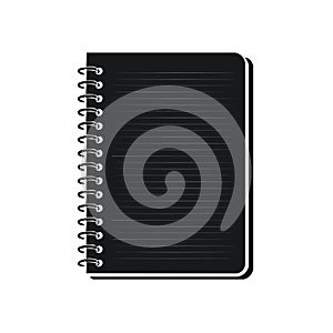 Black Notebook with Wire Binding and Lined Pages for Writing or Drawing