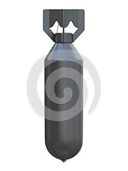 Black nuke or nuclear bomb from world war two isolated on a white background 3d rendering photo