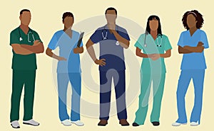 Black Nurses or Surgeons in Scrubs