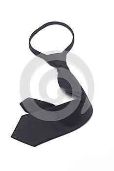 Black nylon necktie