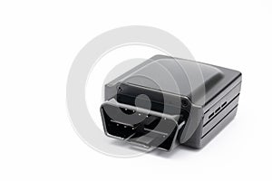 Black OBD2 Dongle for cars on white background photo