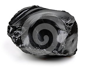 Black obsidian on white background